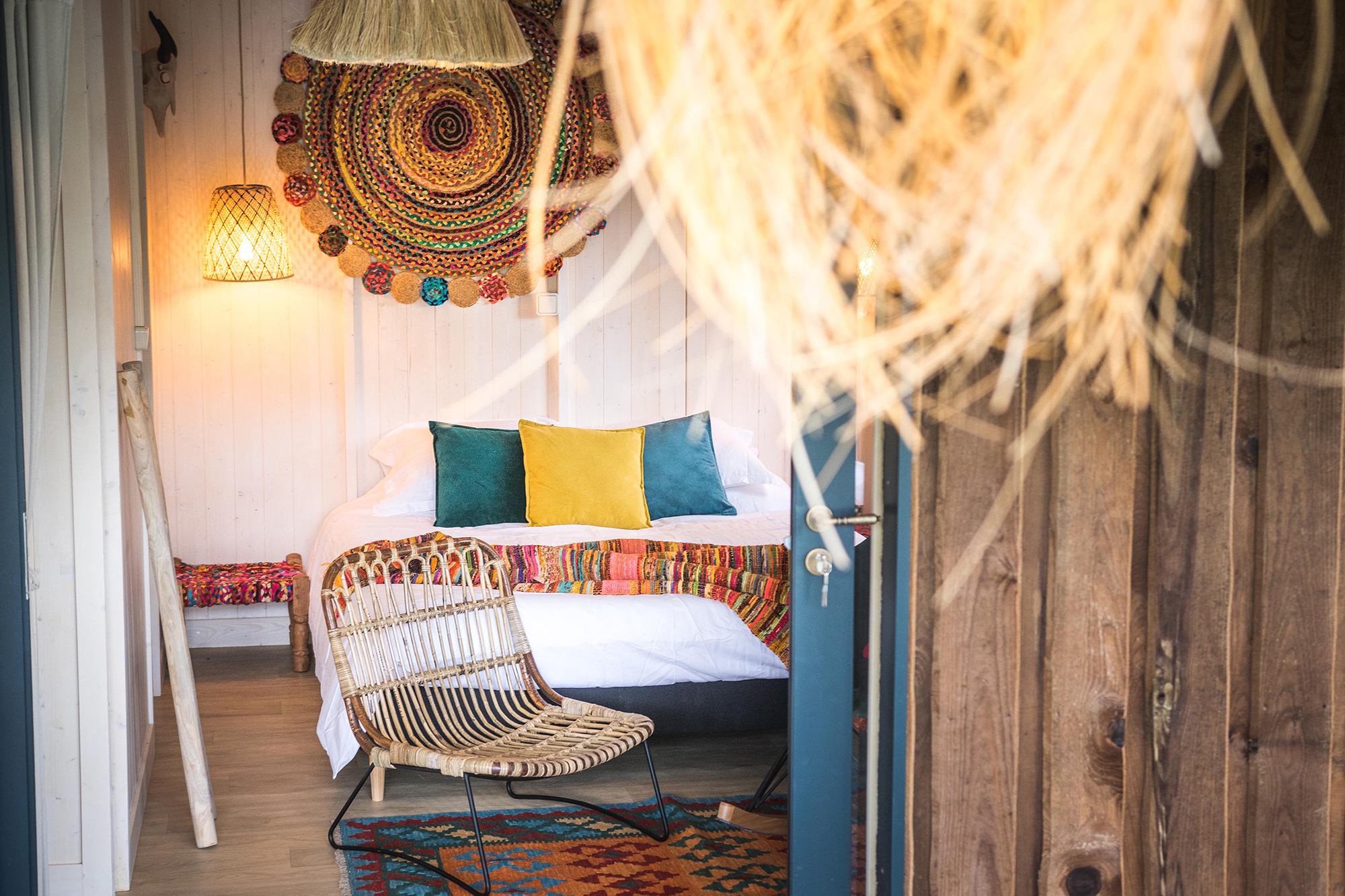 Gers campsite, Whakalodge, out-of-the-ordinary holiday rental, Galapagos, lakeside cabin, bedroom